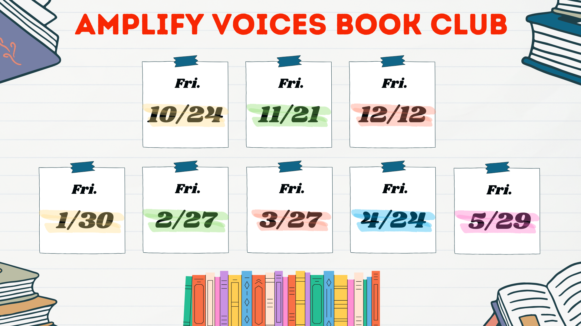 Amplify Voices Book Club Schedule